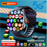 M99 Smartwatch 5G With 2.4inch Amoled Screen 900W Rotating Camera WIFI GPS Position Compass NFC Bluetooth 1024GB Smart Watch