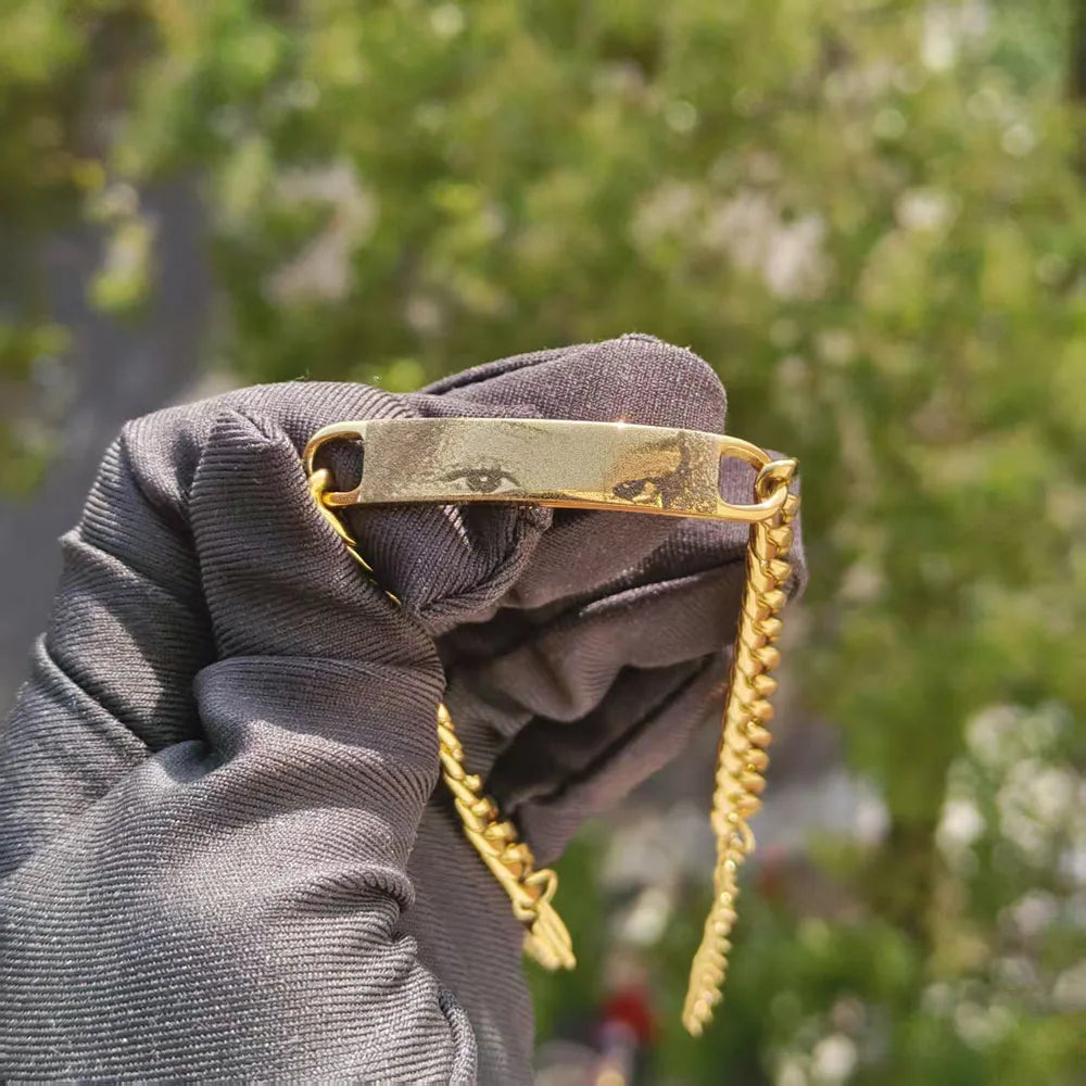 Personalized Eyes Photo Couple Bracelet Laser Engraved Eyes Photo Bracelets Stainless Steel Gifts for Boyfriend Family Father