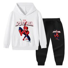 Disney Hoodie For Boys Casual Thin Long-sleeves Sweatshirt+long Pants Sets for Kids Autumn Spider-Man Printed 2pcs Set Clothing