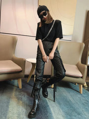 Genuine Leather Women's Pants Spring Autumn Streetwear Women Leisure