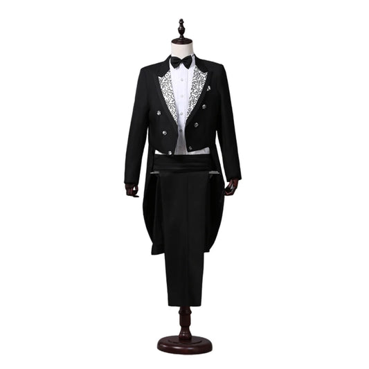 Tuxedo for Mens: Tailcoat Suits Men Vest Jacket White Tail Coat Chorus Tuxedo