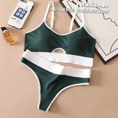 Seamless Bras Sports Bra And Panties Set Women Hollow Out Cotton Underwear