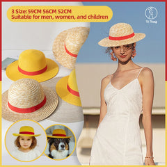 Luffy Straw Hat Anime Cartoon Cosplay Caps Accessories Summer Sun Hat