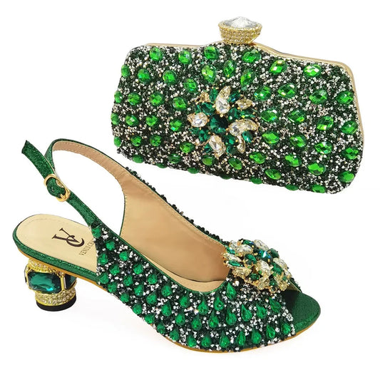 Matching Shoes and Bags: Blue Color Italian Shoe with Matching Bag Set