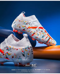 Men Soccer Shoes Long Spikes Soccer Cleats Indoor Sports Shoes Professional