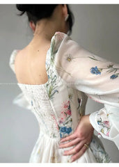 Formal attire Dresses: Women's Dress French Elegant Flower Chiffon Party Evening Dress
