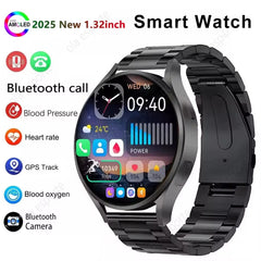 New Smart Watch 1.32 inch HD AMOLED Screen Bluetooth Call Health Monitoring Alarm Clock Fashion Watch Men Women For Android IOS
