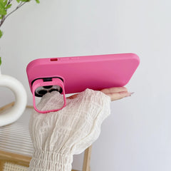 Kickstand Phone Case for iPhone 15 Pro Max 16 Pro Solid Color Matte TPU Funda Lens Protector Cover for iPhone 16 15 14 13 12 11