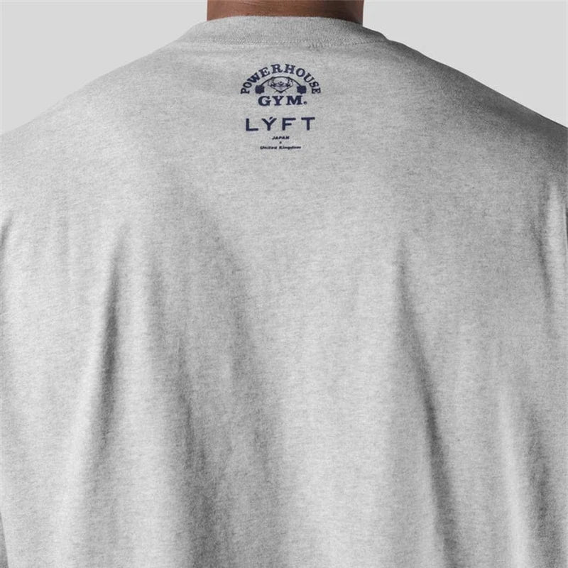 Men Running Sports Cotton T-shirt Gym Fitness Bodybuilding Loose Print Shirt Summer Male Jogging Training Tee Tops