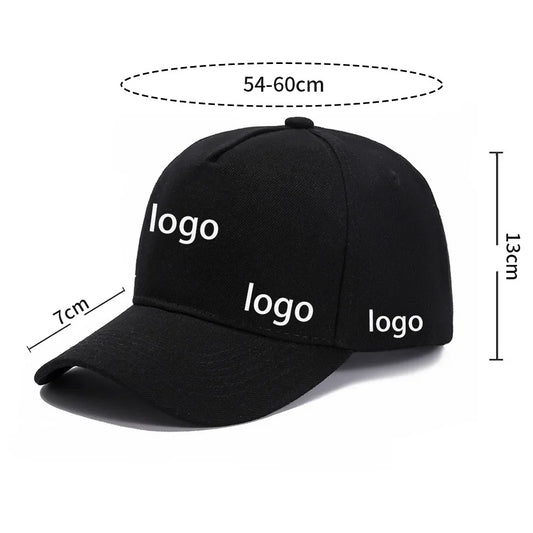 Custom Brand Diy Logo Baseball Cap For Men And Women Plain Blank Embroidery Print 5 Panel Sport Hat Basic Gorras
