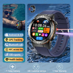 T-Rex 3 GPS Sports Waterproof Smart Watch Men 3ATM waterproof 500mAh Battery NFC Call 2026 New Military Smartwatch UV+Infrared