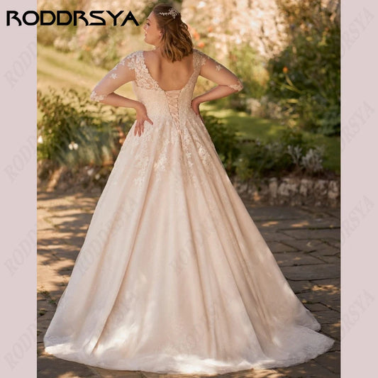 White Bridesmaid Dresses: Wedding Dress Princess A-Line V-Neck 3/4 Sleeves Bride