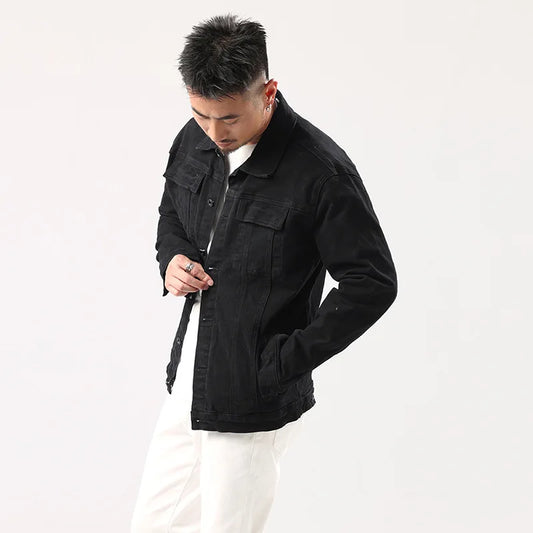 Fashion Casual Denim Jackets Men Hip-hop Streetwear Winter Cotton Classic Jeans