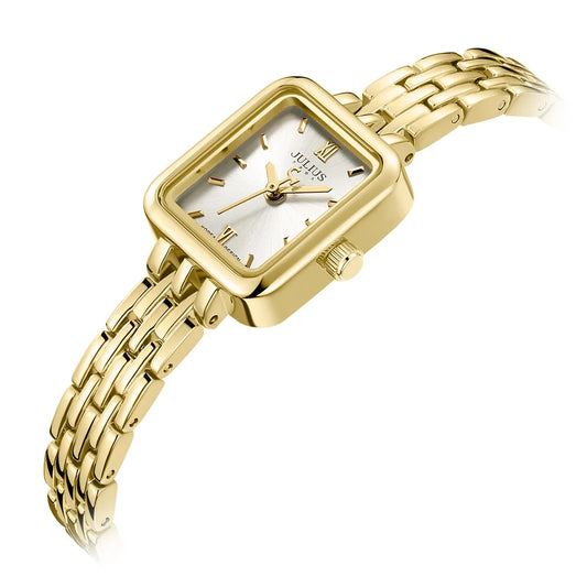 Julius Watch For Women Women's Stainless Steel Band Luxury Gift Watch Dual-Layer Dial Fashion Montre JA-771