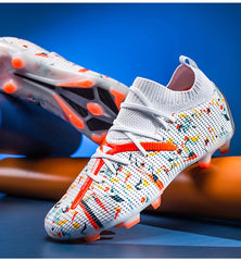 Men Soccer Shoes Long Spikes Soccer Cleats Indoor Sports Shoes Professional