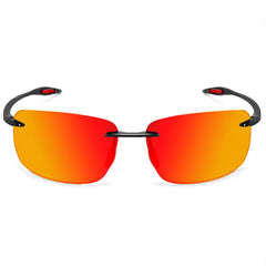 Sunglasses for Men: Orange Male Driving Rectangle Ultralight Frame Sunglasses