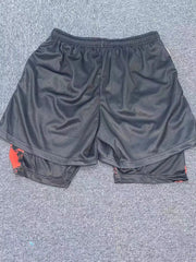 men's double layered shorts men anime high waisted oversized breathable sports