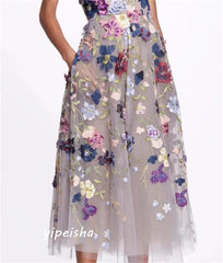 Homecoming Dresses: A-line Quinceanera Dress Applique Draped Ankle length Skirts
