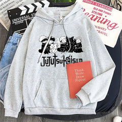 Anime Jujutsu Kaisen Hoodie Kawaii Gojo Satoru Graphic Hoodie Autumn Winter Plus Size