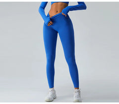 V Back Sport Leggings Female Train Gym Pants Woman Running Workout Leggings