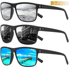 Square Polarized Sunglasses for Men Outdoor Fishing Sun Glasses