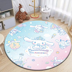 Cartoon HD Printed Round Carpet for Living Room Rugs Camping Picnic Mats