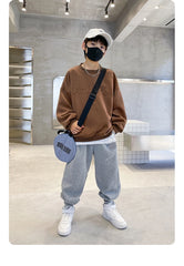 5-14 Years Teenager Boys Clothing Sets Spring Autumn New Fashion Letter Sweatshirt + Pants 2Pcs Tracksuit Suits For Kids Clothes