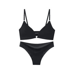 Ice Silk Seamless Bra and panty set, Beautiful Back Push-up Bra
