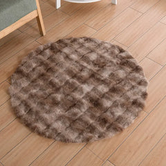Faux Fur Round Carpets Luxury Bubble Shaped Plush Rugs for Bedroom Decor Non Slip