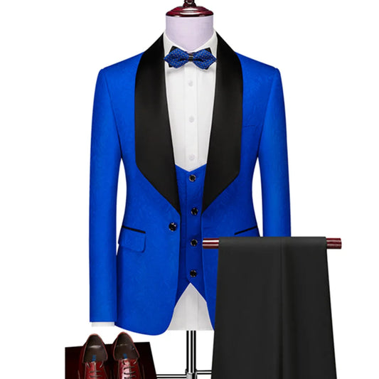 Tuxedo for Mens: Jacket Vest Pants Business Groom Wedding Swallowtail Blazers