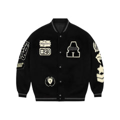Men's spring and autumn baseball uniform Y2K retro trend leather jacket heavy