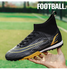 Soccer Shoes Men High Ankle Adult Professional Non-Slip Spike Indoor Football Boots