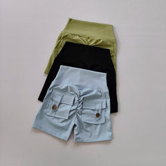 High Waist Peach Hip Seamless Fitness Shorts with Pockets Women's Tight Sports