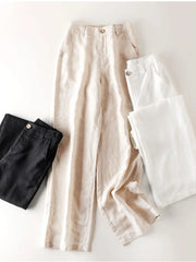 Women's Pants Summer Casual Wide Leg Loose Thin Cotton Linen Clothes