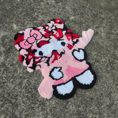 Cartoon Anime Pink Soft Tufted Rug 3D Irregular Plush Kawaii Girls Bedroom Bedside