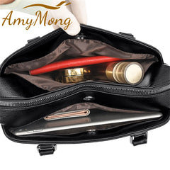Multi-pocket Handbag Purses Genuine Cowhide Leather Shoulder Bag