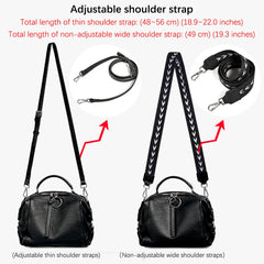 Black White Shoulder Bag For Women 100% Genuine Leather Handbag