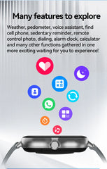 LAXASFIT 2025 New Fashion Smart Watch 1.85-inch HD Screen Bluetooth Calling Smartwatch for Men and Women Holiday Gift