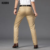 Men's Spring Autumn Fashion Business Casual Long Pants Suit Pants Male Elastic