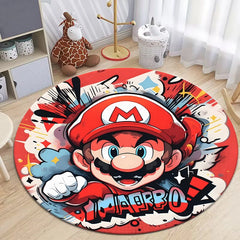 Super Mario cool Art Cartoon Print Round Carpet Living Room,kitchen,Sofa,Table
