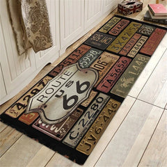 Route 66 Design Kitchen Floor Mat Entrance Doormat Home Decor Carpet for Living Room