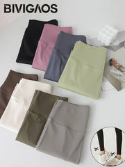 Spring Seamless Shark Leggings Women Multicolor Thin High Waist