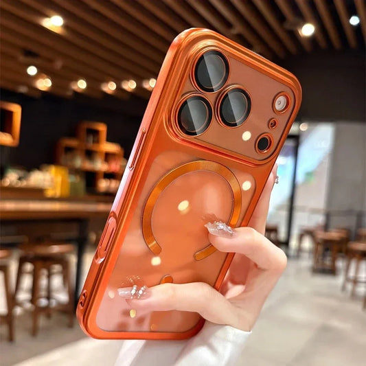 Plating Transparent For Magsafe Magnetic Case for IPhone 17 17Pro 17 Pro Max 17 Air Original Soft TPU Lens Protector Cover