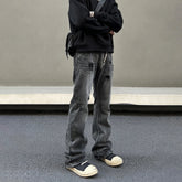 Ripped Jeans Men Black Streetwear Y2k Denim Pants Autumn Winter Casual