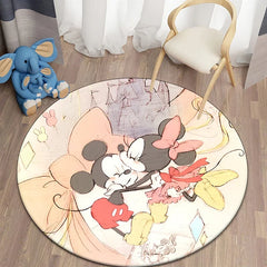 Minnie Mickey Mouse,beauty Cartoon HD Printed Round Carpet, Bedroom, Balcony
