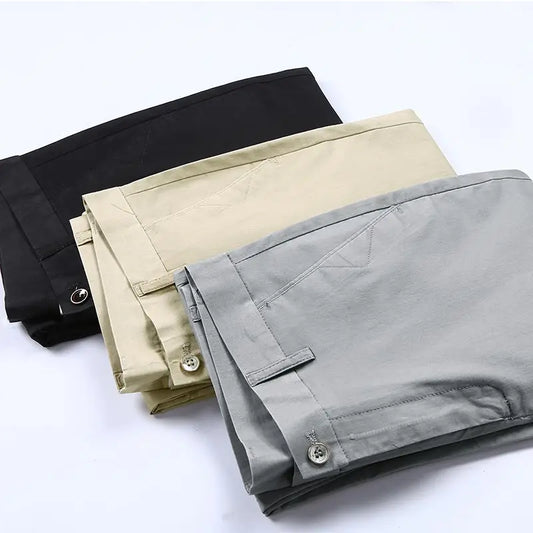 Cotton Straight Loose Casual Trousers Large Size Fashion Men's Business Suit Pants Men's Pants