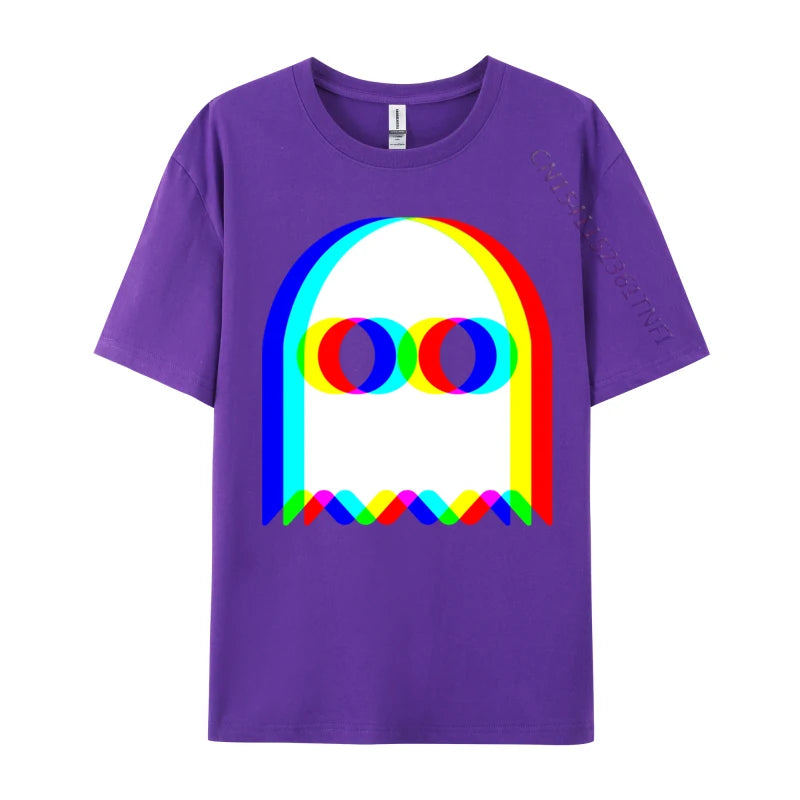 Funny Ghost Trippy Vaporwave Halloween Techno Rave EDM Music New Coming Normal Cool T Shirt Cotton Fabric Men Tops & Tees