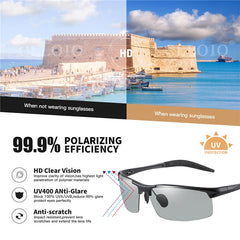 Sunglasses Men Polarized Day Night Driving Chameleon Glasses Anti-Glare