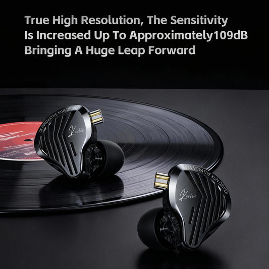 GK KUNTEN Dynamic Drive Headphones HIFI Heavy Bass Earbuds Sports Metal Headphones Detachable Headphones 2PIN KZ Zenith EDX
