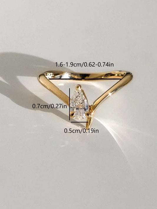 S925 Sterling Silver 0.8CT Teardrop-shaped Moissanite Ring Fine Jewelry Suitable for Gift Giving Personality and Fashion